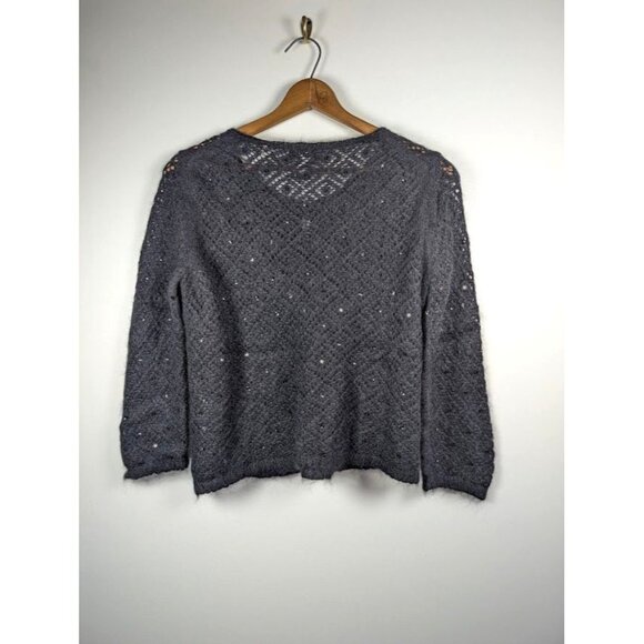 Banana Republic Cardigan Sweater Women Large Mohair Witchy Dark Fairy Whimsigoth - Picture 2 of 7